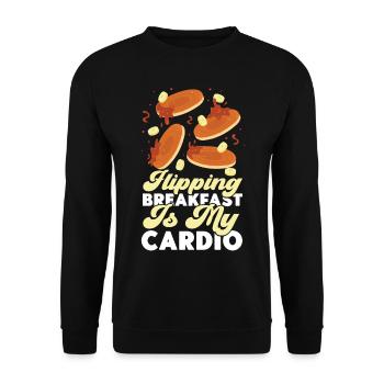 Pancake Lover Kids Flipping - Unisex Sweatshirt - black - Front - Alina (178cm) & Michal (187cm)