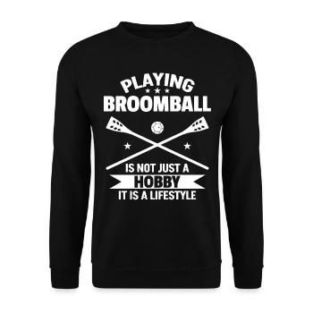 Playing Broomball Quotes Broomball Player - Unisex Sweatshirt - black - Front - Alina (178cm) & Michal (187cm)