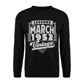Vintage Anniversary Gift March 1952, March 1952. - Unisex Sweatshirt - black - Front - Alina (178cm) & Michal (187cm)