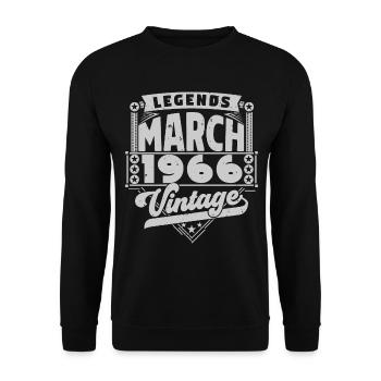 Vintage Anniversary Gift March 1966, March 1966. - Unisex Sweatshirt - black - Front - Alina (178cm) & Michal (187cm)