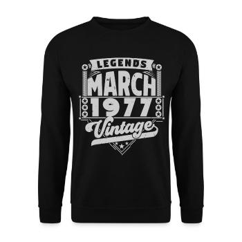 Vintage Anniversary Gift March 1977, March 1977. - Unisex Sweatshirt - black - Front - Alina (178cm) & Michal (187cm)