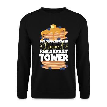 Pancake Lover Kids My Superpower - Unisex Pullover - Schwarz - Vorne - Alina (178cm) & Michal (187cm)