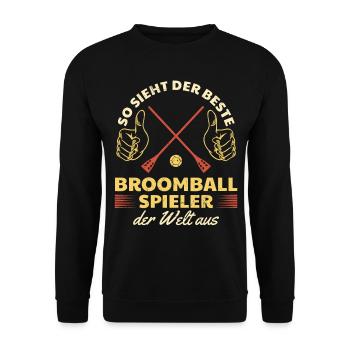 Broomball Sayings - Best Broomball Player - Unisex Sweatshirt - black - Front - Alina (178cm) & Michal (187cm)