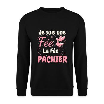 Je Suis Une Fée La Fée Pachier - Sweat-shirt Unisexe - noir - Devant - Alina (178cm) & Michal (187cm)
