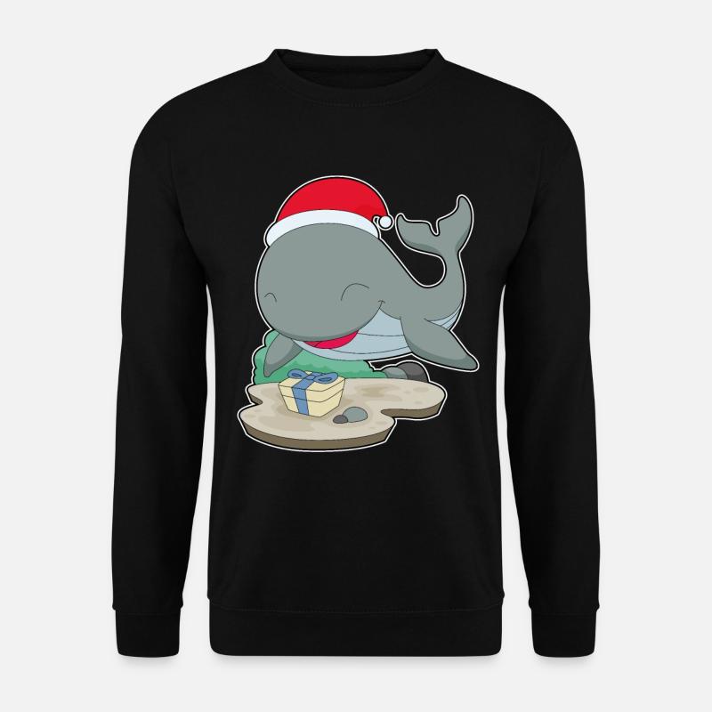 Whale Christmas Package - Unisex Sweatshirt - black