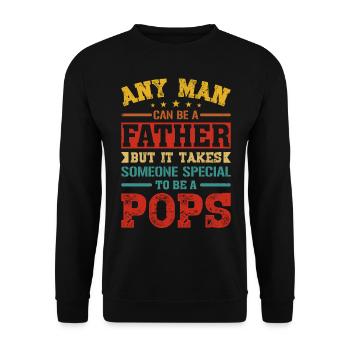 Father Someone Pops Father's Day Father Gifts - Unisex Pullover - Schwarz - Vorne - Alina (178cm) & Michal (187cm)