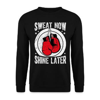 Sweat now Shine Later Boxing - Unisex Sweatshirt - black - Front - Alina (178cm) & Michal (187cm)