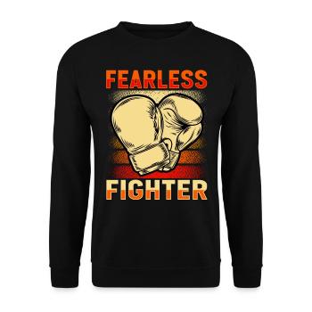 Furchtloser Kämpfer - Unisex Pullover - Schwarz - Vorne - Alina (178cm) & Michal (187cm)