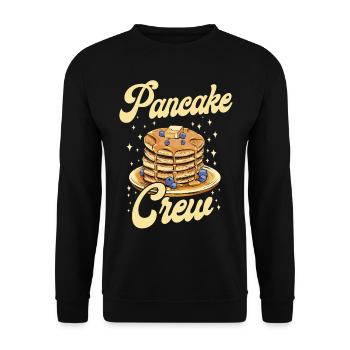 Pancake Lover Kids Pancake Crew - Unisex Pullover - Schwarz - Vorne - Alina (178cm) & Michal (187cm)