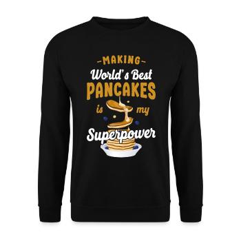 Pancake Lover Kids Making World's - Unisex Sweatshirt - black - Front - Alina (178cm) & Michal (187cm)