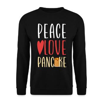 Pancake Lover Kids Girl Peace Love - Unisex Pullover - Schwarz - Vorne - Alina (178cm) & Michal (187cm)