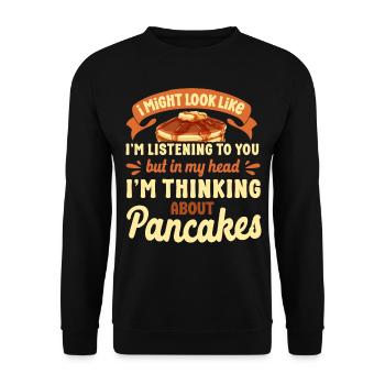 Amoureux des crêpes Enfants Je pourrais regarder - Sweat-shirt Unisexe - noir - Devant - Alina (178cm) & Michal (187cm)