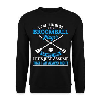 Broomball Sport - Je suis le meilleur joueur de ballon-balai - Sweat-shirt Unisexe - noir - Devant - Alina (178cm) & Michal (187cm)