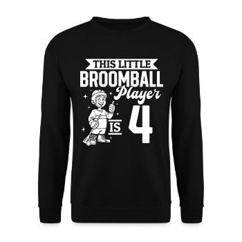 Ce petit joueur de ballon-balai a 4 ans - Broo - Sweat-shirt Unisexe - noir - Devant - Alina (178cm) & Michal (187cm)