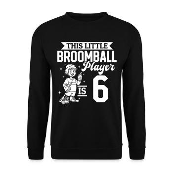 Ce petit joueur de ballon-balai a 6 ans - Broo - Sweat-shirt Unisexe - noir - Devant - Alina (178cm) & Michal (187cm)