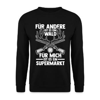 Hunting Hunting Deer Hunting Wild Boar Hunting Hunter - Unisex Sweatshirt - black - Front - Alina (178cm) & Michal (187cm)