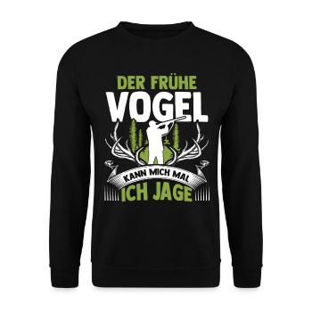 Chasse, Chasse, Cerf, Chasse, Sanglier, Chasseur, Chasseur - Sweat-shirt Unisexe - noir - Devant - Alina (178cm) & Michal (187cm)