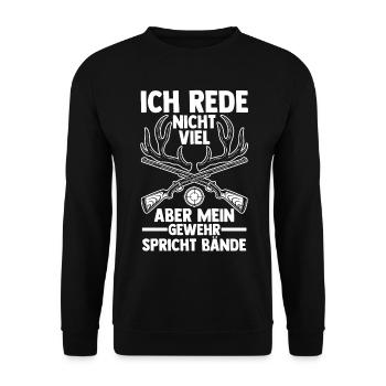 Hunting Hunting Deer Hunting Wild Boar Hunting Hunter - Unisex Sweatshirt - black - Front - Alina (178cm) & Michal (187cm)