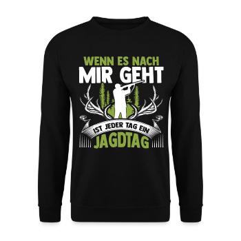 Jagd Jagen Hirschjagd Wildschweinjagd Jäger - Unisex Pullover - Schwarz - Vorne - Alina (178cm) & Michal (187cm)