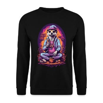 Suricate psychédélique Art Goa Design - Sweat-shirt Unisexe - noir - Devant - Alina (178cm) & Michal (187cm)