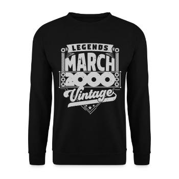 Vintage Birthday Gift March 2000, March 2000. - Unisex Sweatshirt - black - Front - Alina (178cm) & Michal (187cm)