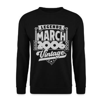 Vintage Birthday Gift March 2006, March 2006. - Unisex Sweatshirt - black - Front - Alina (178cm) & Michal (187cm)
