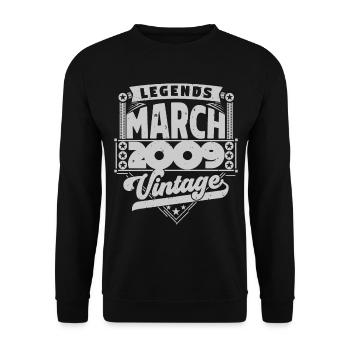 Vintage Birthday Gift March 2009, March 2009. - Unisex Sweatshirt - black - Front - Alina (178cm) & Michal (187cm)