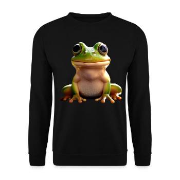 Frosch Kröte Laubfrosch Baby Frösche Süßer Frosch - Unisex Pullover - Schwarz - Vorne - Alina (178cm) & Michal (187cm)