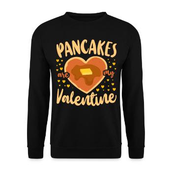 Pancake Lover Kids Valentines Day - Unisex Pullover - Schwarz - Vorne - Alina (178cm) & Michal (187cm)