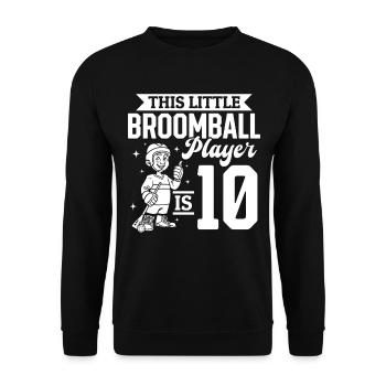 Ce petit joueur de ballon-balai a 10 ans - Bro - Sweat-shirt Unisexe - noir - Devant - Alina (178cm) & Michal (187cm)