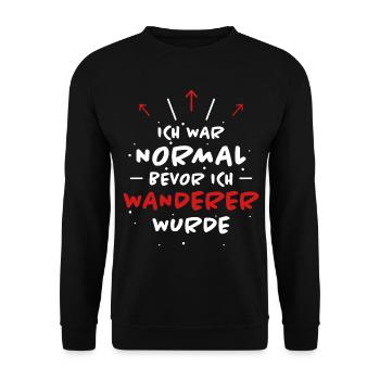 Wanderer Spruch Outdoor Lustiges Wandern Geschenk - Unisex Pullover - Schwarz - Vorne - Alina (178cm) & Michal (187cm)
