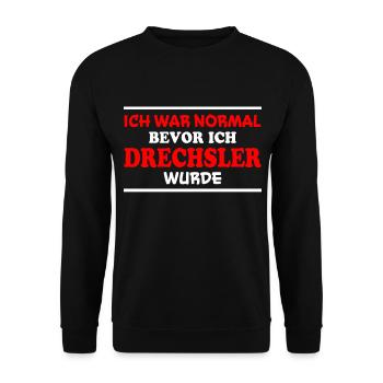 Drechsler Spruch Job Lustiges Drechsler Geschenk - Unisex Pullover - Schwarz - Vorne - Alina (178cm) & Michal (187cm)