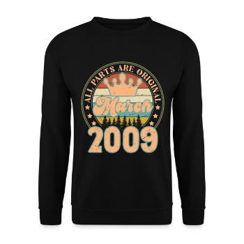March 2009. March 2009 Birthday Gift. March. - Unisex Sweatshirt - black - Front - Alina (178cm) & Michal (187cm)