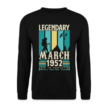March 1952 Anniversary, March 1952 Vintage Gift. - Unisex Sweatshirt - black - Front - Alina (178cm) & Michal (187cm)
