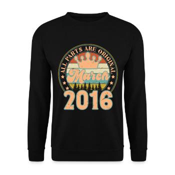 Mars 2016. Cadeau d’anniversaire mars 2016. March. - Sweat-shirt Unisexe - noir - Devant - Alina (178cm) & Michal (187cm)