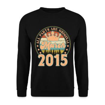 Mars 2015. Cadeau d’anniversaire mars 2015. March. - Sweat-shirt Unisexe - noir - Devant - Alina (178cm) & Michal (187cm)