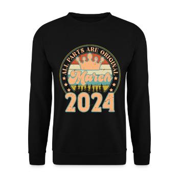 Mars 2024. Cadeau d’anniversaire mars 2024. March. - Sweat-shirt Unisexe - noir - Devant - Alina (178cm) & Michal (187cm)