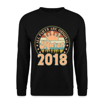 March 2018. March 2018 Birthday Gift. March. - Unisex Sweatshirt - black - Front - Alina (178cm) & Michal (187cm)