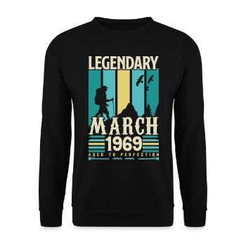 Anniversaire Mars 1969,cadeau Vintage mars 1969. - Sweat-shirt Unisexe - noir - Devant - Alina (178cm) & Michal (187cm)