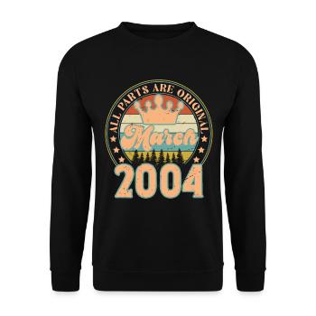 March 2004. March 2004 Birthday Gift. March. - Unisex Sweatshirt - black - Front - Alina (178cm) & Michal (187cm)