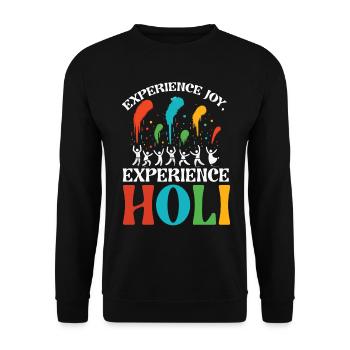 Happy Holi Greetings Hinduism Indian Festival - Unisex Sweatshirt - black - Front - Alina (178cm) & Michal (187cm)