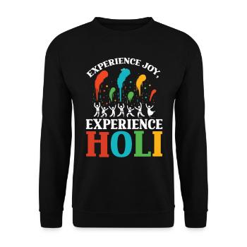 Happy Holi Greetings Hinduism Indian Festival - Unisex Sweatshirt - black - Front - Alina (178cm) & Michal (187cm)