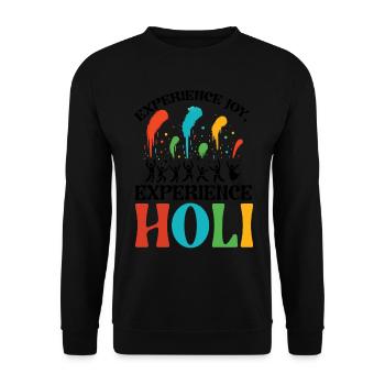 Happy Holi Greetings Hinduism Indian Festival - Unisex Sweatshirt - black - Front - Alina (178cm) & Michal (187cm)