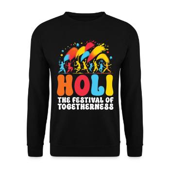 Happy Holi Greetings Hinduism Indian Festival - Unisex Sweatshirt - black - Front - Alina (178cm) & Michal (187cm)