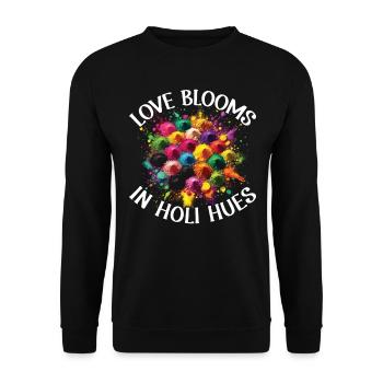 Happy Holi Greetings Hinduism Indian Festival - Unisex Sweatshirt - black - Front - Alina (178cm) & Michal (187cm)