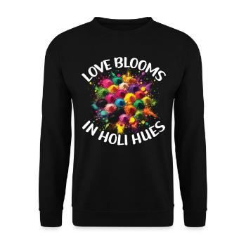 Happy Holi Greetings Hinduism Indian Festival - Unisex Sweatshirt - black - Front - Alina (178cm) & Michal (187cm)