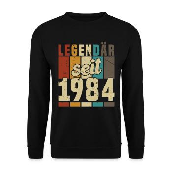 Legendär seit 1984 - Unisex Pullover - Schwarz - Vorne - Alina (178cm) & Michal (187cm)