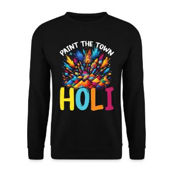 Happy Holi Greetings Hinduism Indian Festival - Unisex Sweatshirt - black - Front - Alina (178cm) & Michal (187cm)