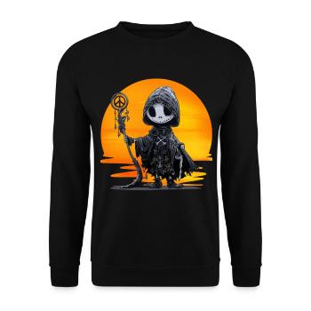 The Peacemaker. Grim Reaper, Death, Peace, Humor, - Unisex Sweatshirt - black - Front - Alina (178cm) & Michal (187cm)