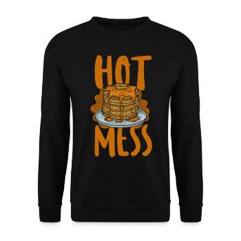 Pancake Lover Kids Chaud Mess - Sweat-shirt Unisexe - noir - Devant - Alina (178cm) & Michal (187cm)